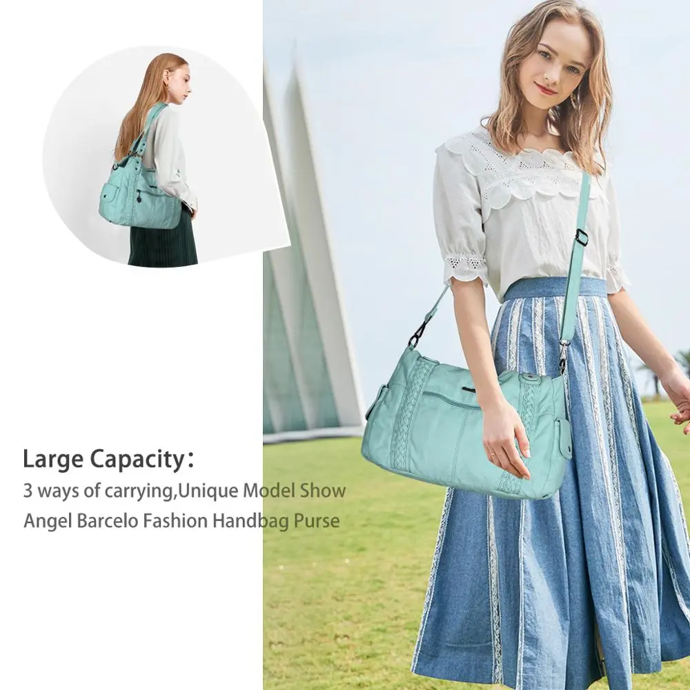Women Handbags Fashion PU Leather Shoulder Bag Shopper Pack Fashion Multipockets Crossbody Bag Ladies Satchel Zipper Handbag