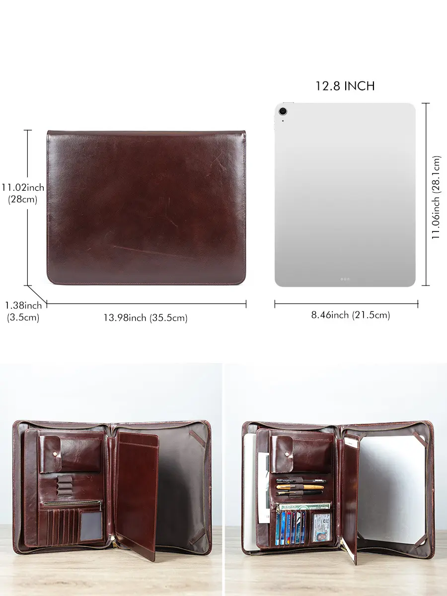 MVA Genuine Leather Pouch Men's Large Capacity Premium Clutch Bag Cowhide Business Fashion iPad Clutch Men's Bag