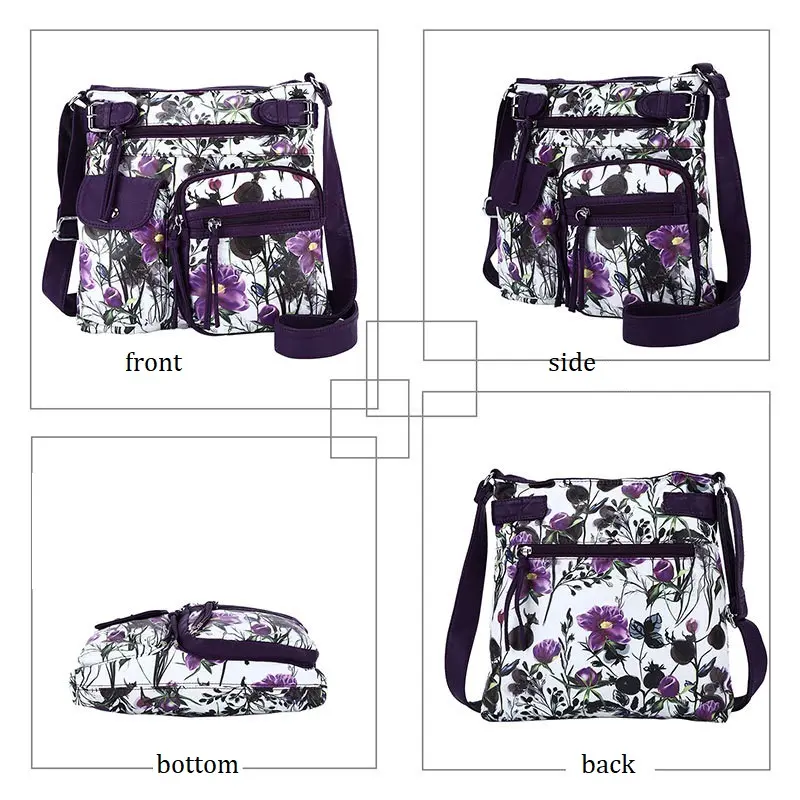Angel Women Small Handbags Satchel Top-handle Handbag PU Shoulder Bag 11.8x10.63"  Flap Pack Multi-pockets Shoulder Purse Bags