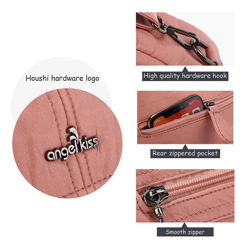Angel Kiss Women's Fashion Shoulder Bag Genuine Leather Handbag Big-Capacity Satchel Female Purse Bolsa Feminina