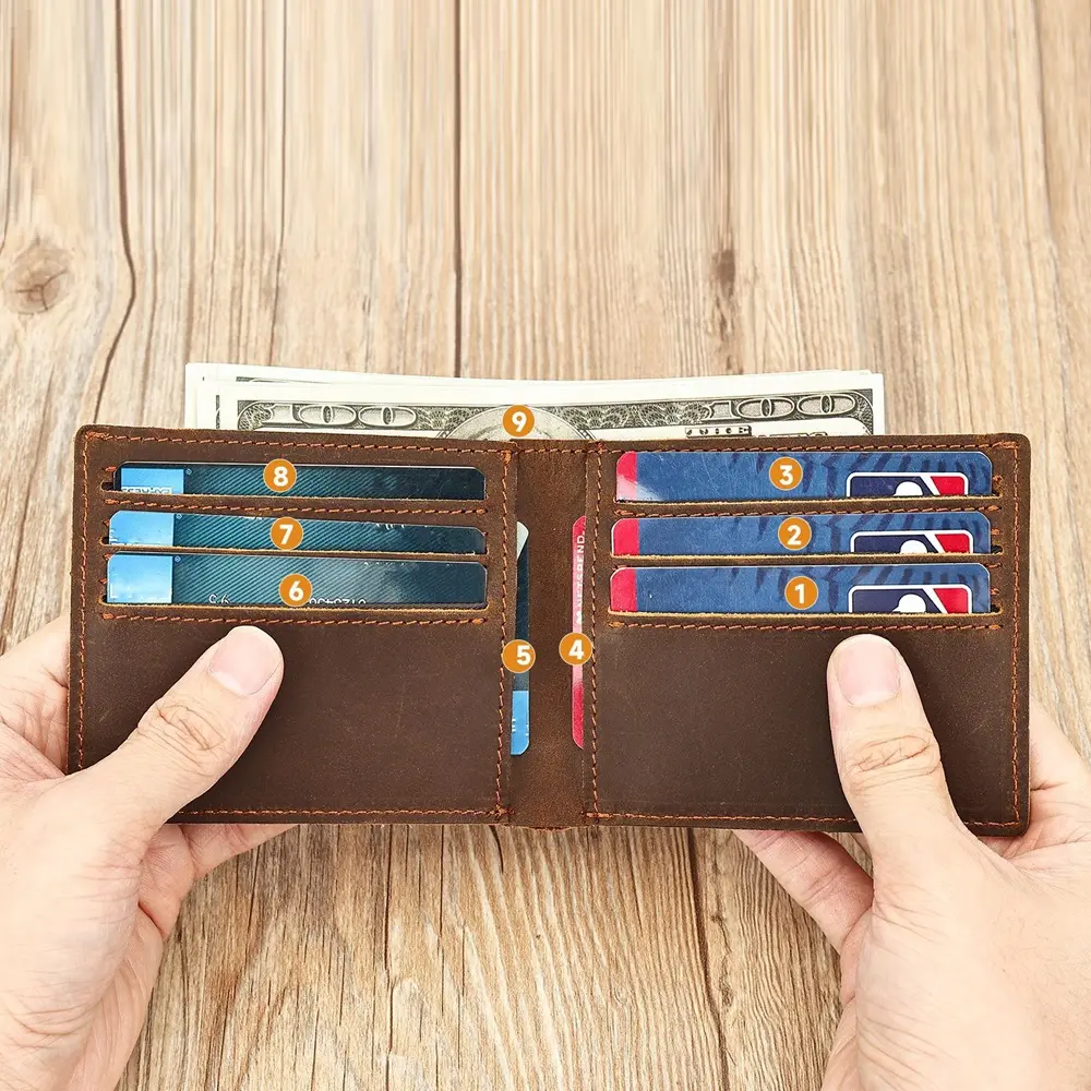 MVA Vintage Card Holder Multi-card Credit Holder Multi-slot Passport Pack Multi-functional Coin Purse Cell Phone Bag Purse