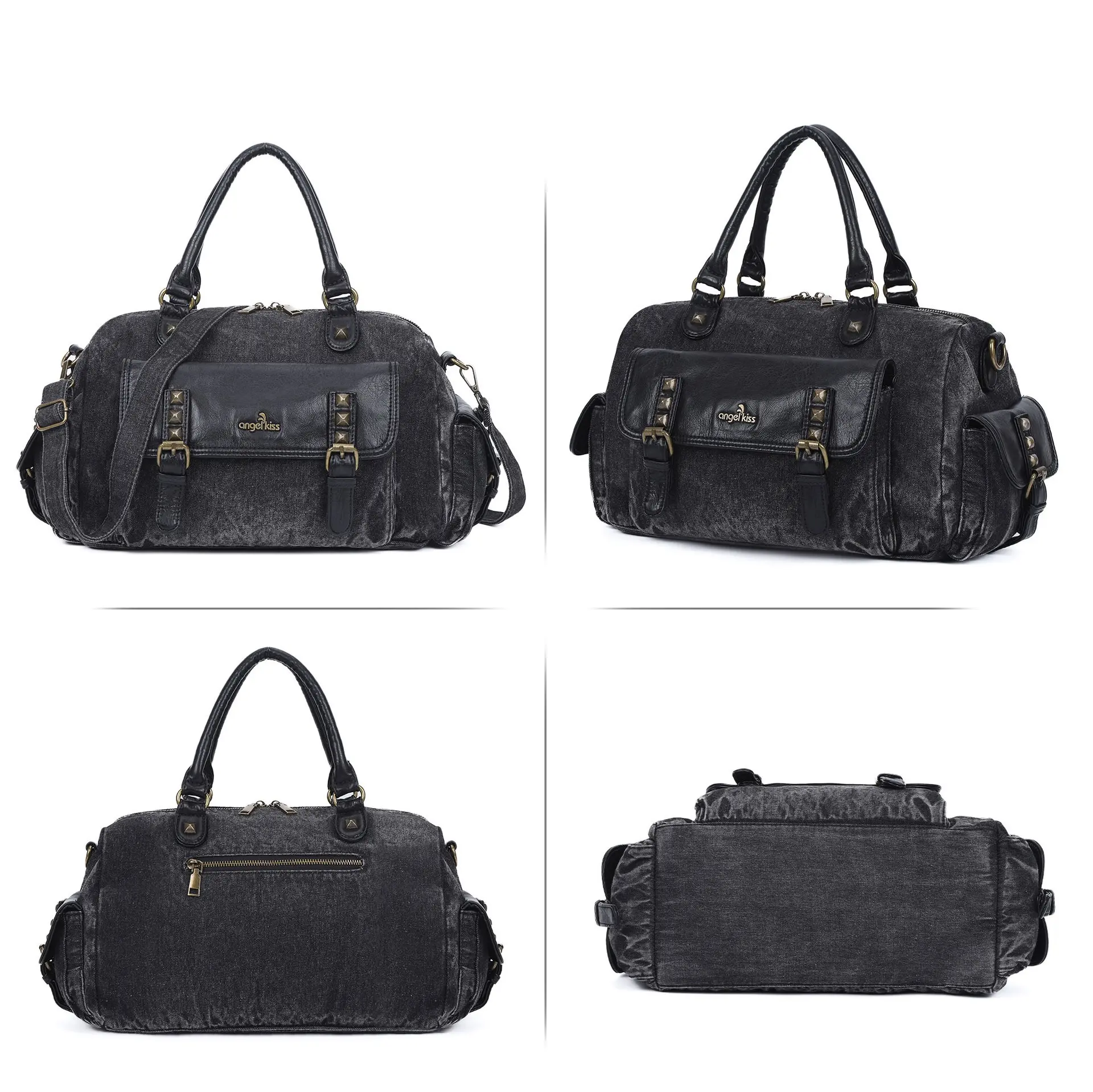  Women Handbags Satchel Top-handle Denim Shoulder Bag Large Dumpling Pack Fabric Shoulder Bags Phone Money Pack