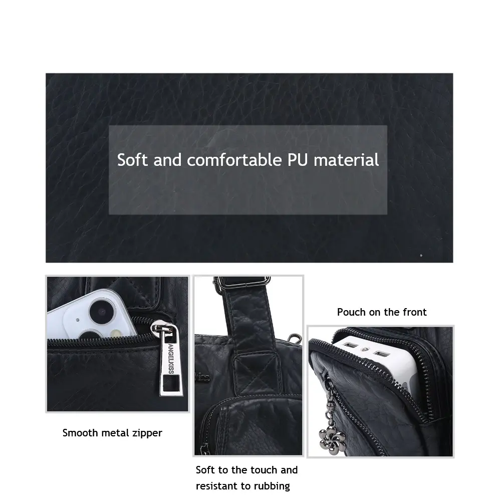 Women Handbags Small Satchel Top-handle Handbag Leisure PU Shoulder Bag Fashion Dumpling Pack Multi-pockets Shoulder Bags