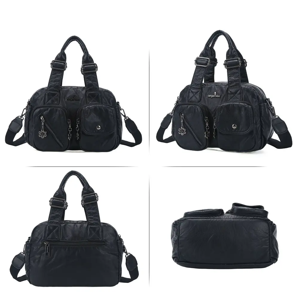 Women Handbags Small Satchel Top-handle Handbag Leisure PU Shoulder Bag Fashion Dumpling Pack Multi-pockets Shoulder Bags