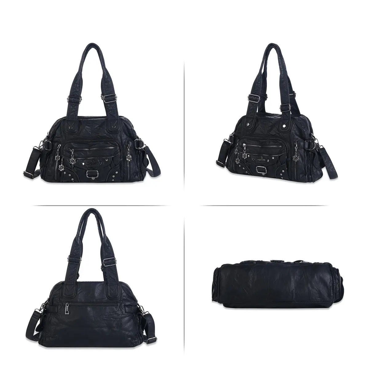 Angel kiss Women Handbags Fashion Large Shoulder Bag Vintage Top-handle Handbag Satchel Dumpling Shoulder Bag Hobos Large Purse