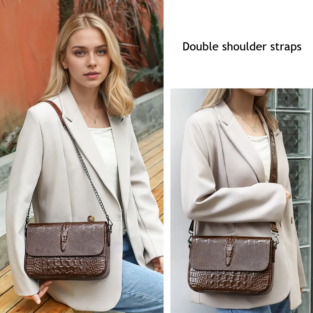 MVA Shoulder Bag Women Fashion Handbags Genuine Leather Dinner Bags Large Crocodile Satchel Luxury Handbag Purse bolsa feminina