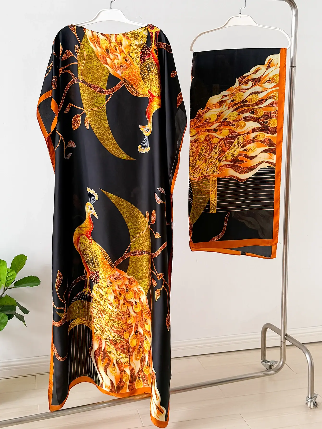 New 2025 Dubai Abaya For Women Summer Short Sleeve Cotton Dress Gold Stamping Loose Lady Maxi Islam African Dress With Big Scarf