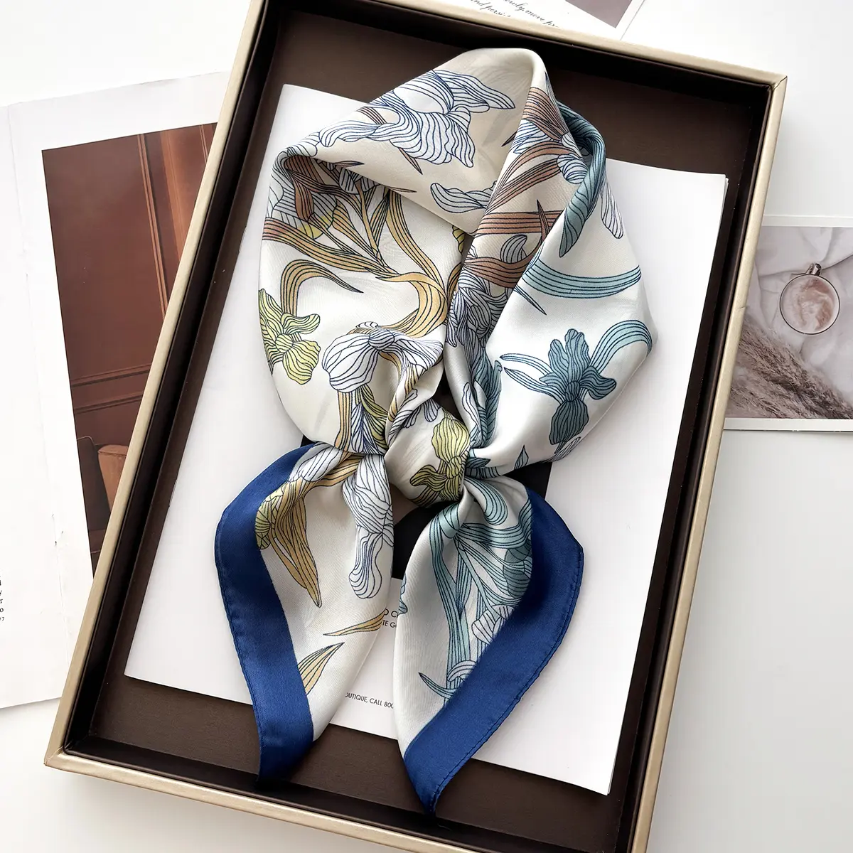 70*70cm Korean Version Square Scarfs Women Fashion Fruit Print Headscarf Foulard Bandana Female Hijab Soft Neckerchief Decorate
