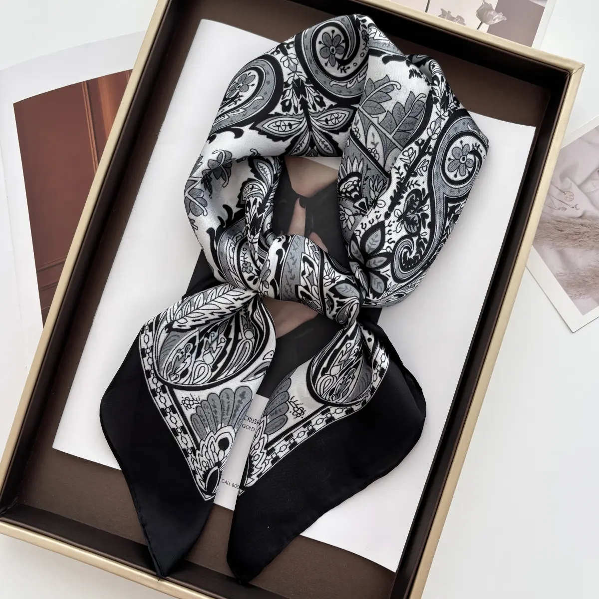Print 70cm Floral Satin Headkerchief Women Luxury Design Neck Tie Scarf Female Hair Hand Wrist Foulard Shawl Hijab Bandana New