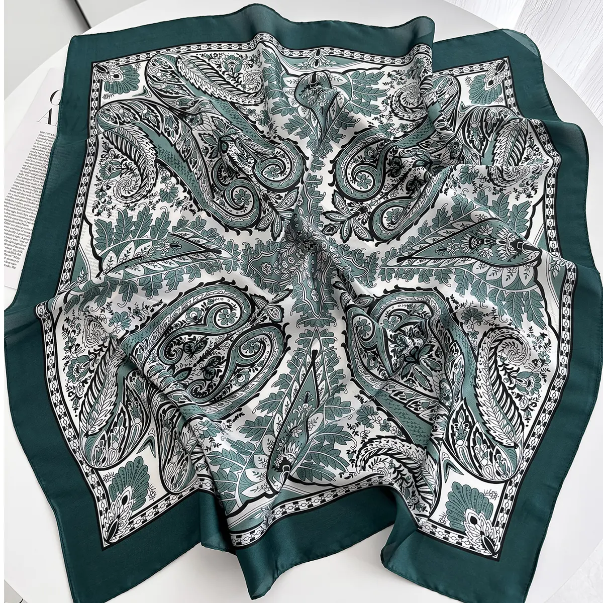 Print 70cm Floral Satin Headkerchief Women Luxury Design Neck Tie Scarf Female Hair Hand Wrist Foulard Shawl Hijab Bandana New