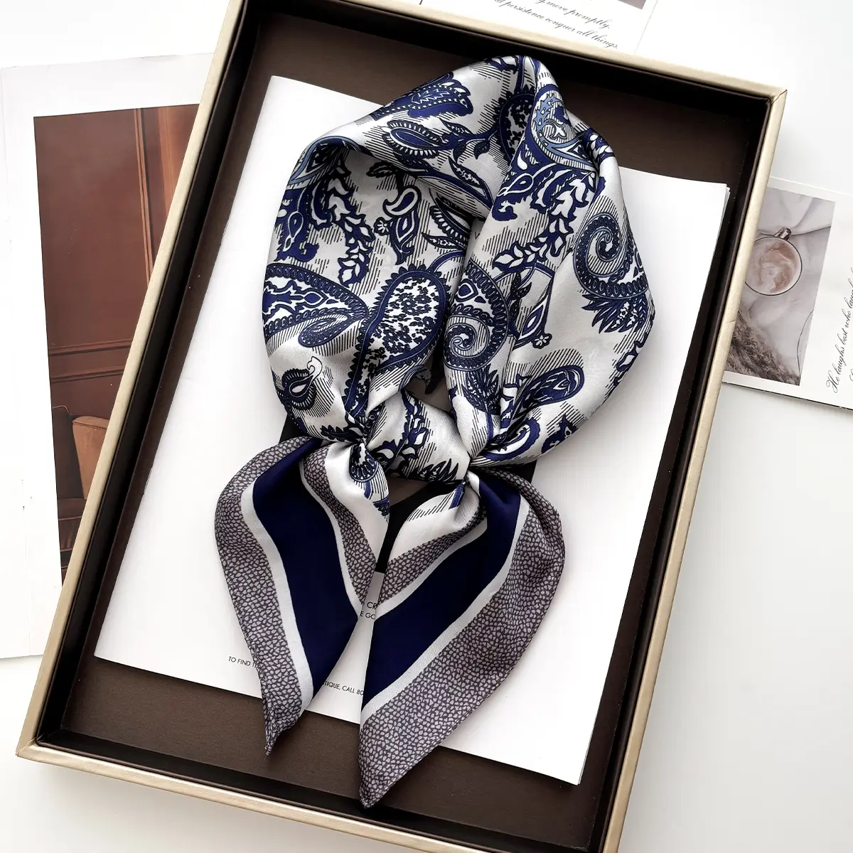 70*70cm Silk Square Scarfs Women Headscarf Foulard Bandana Pink Floral Print Neckerchief Soft Head Scarves Female Hijab Neck Tie
