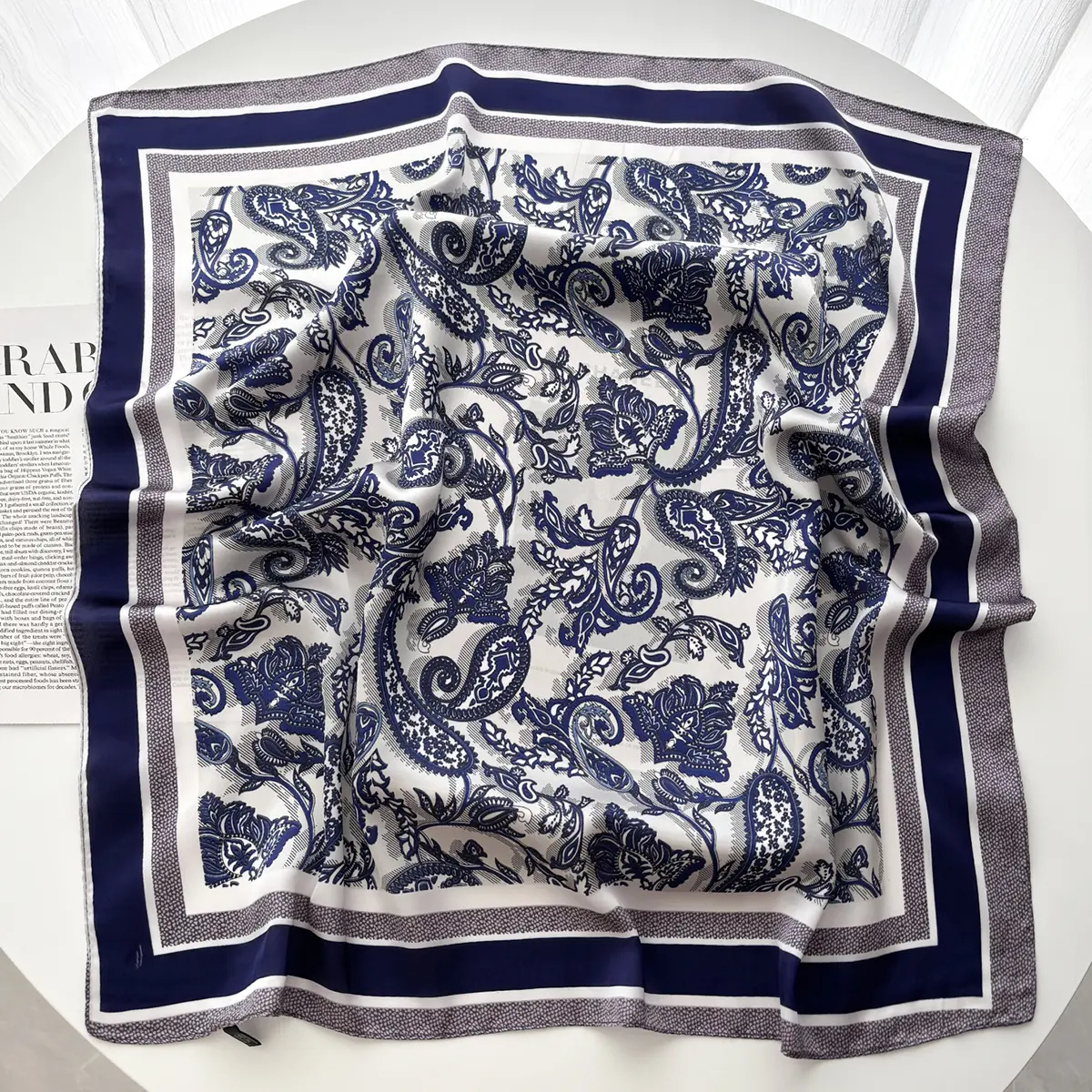 70*70cm Silk Square Scarfs Women Headscarf Foulard Bandana Pink Floral Print Neckerchief Soft Head Scarves Female Hijab Neck Tie