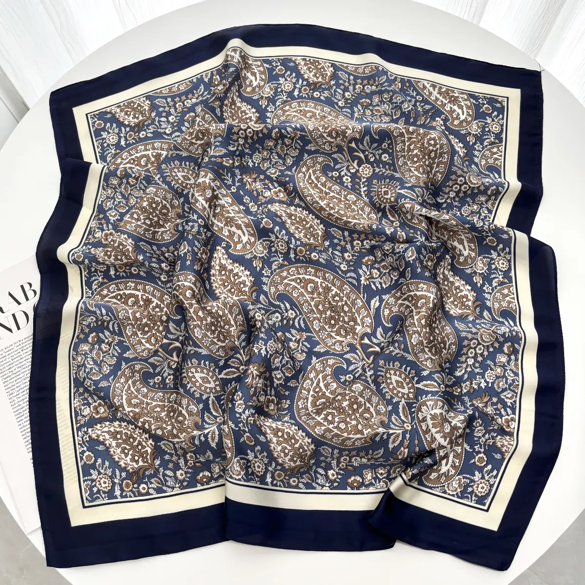 Luxury Design 70cm Satin Square Print Scarf Women Scarves Bandana Hijab Neckerchief Shawl Kerchief Hair Band Foulard Lady