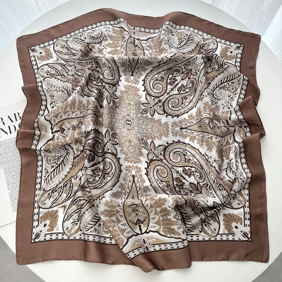 Print Shawl Square Scarf for Women Soft Satin Neckerchief Female Hair Bands Ribbon Headband Bandana