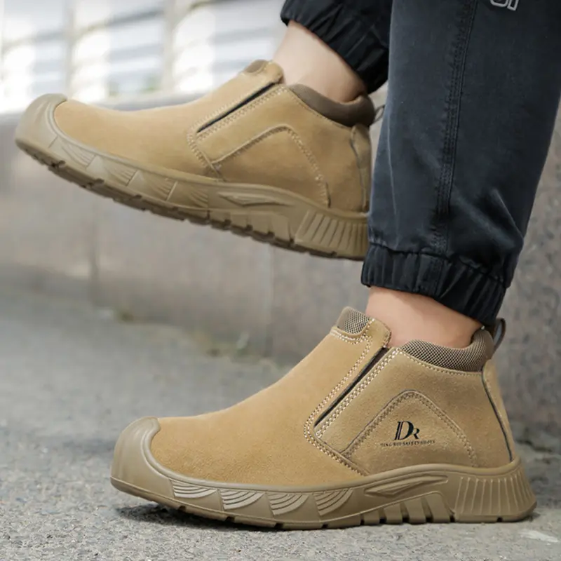 High Quality Cowhide Work Shose Men Anti Scald Anti Slip Abrasion Resistant  Sole Anti-smashing Puncture Lightweight Safty Shoes