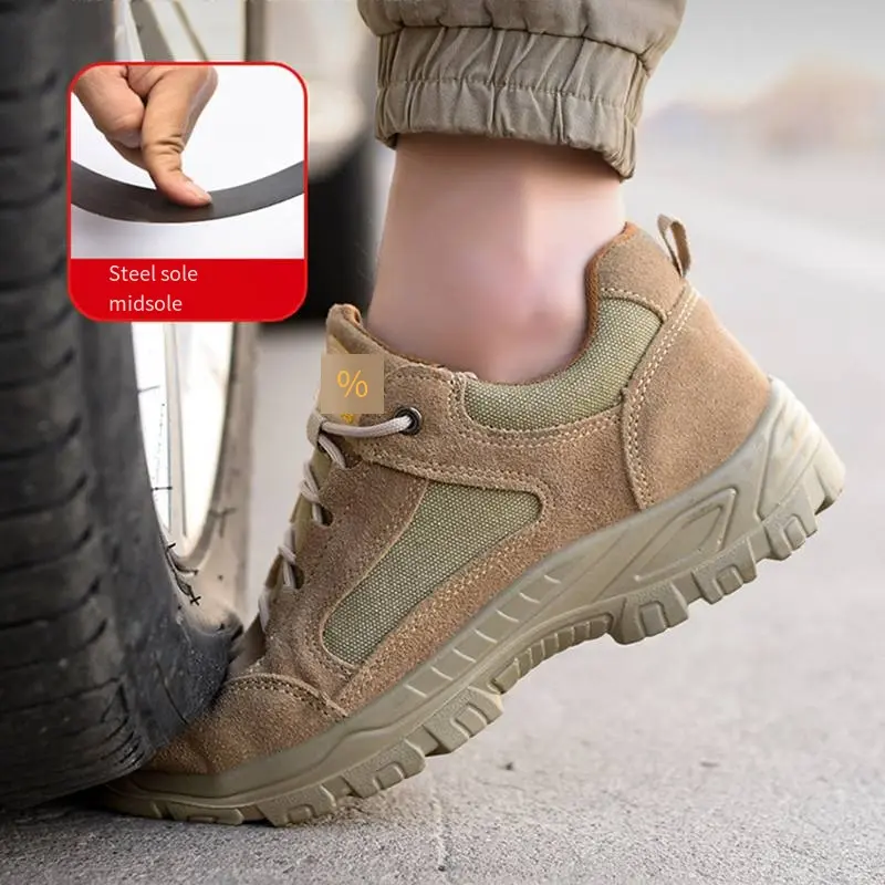 Comfortable Outdoor Safety Shoes Men Breathable Anti-smashing Puncture Anti Slip Abrasion Resistant Lightweight Work Shoes