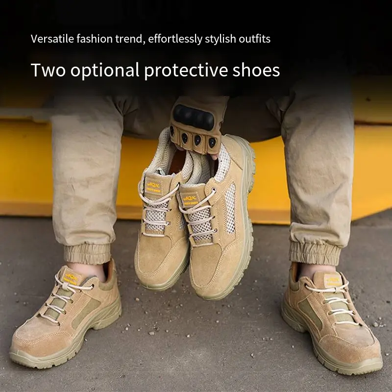 Comfortable Outdoor Safety Shoes Men Breathable Anti-smashing Puncture Anti Slip Abrasion Resistant Lightweight Work Shoes