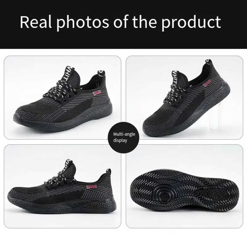 Anti-slip Wear-resistant Safety Protective Shoes Men Mesh Comfortable Breathable Anti-Smashing Anti-Stabbing Work Shoes