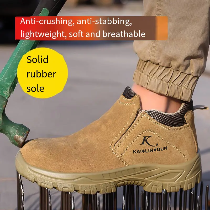 Protect Work Shoes Men Comfortable Anti Scald Anti-smashing Puncture Anti Slip Abrasion Resistant  Lightweight Safety Shoes