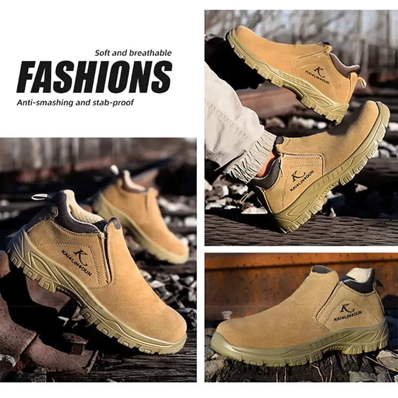 Protect Work Shoes Men Comfortable Anti Scald Anti-smashing Puncture Anti Slip Abrasion Resistant  Lightweight Safety Shoes