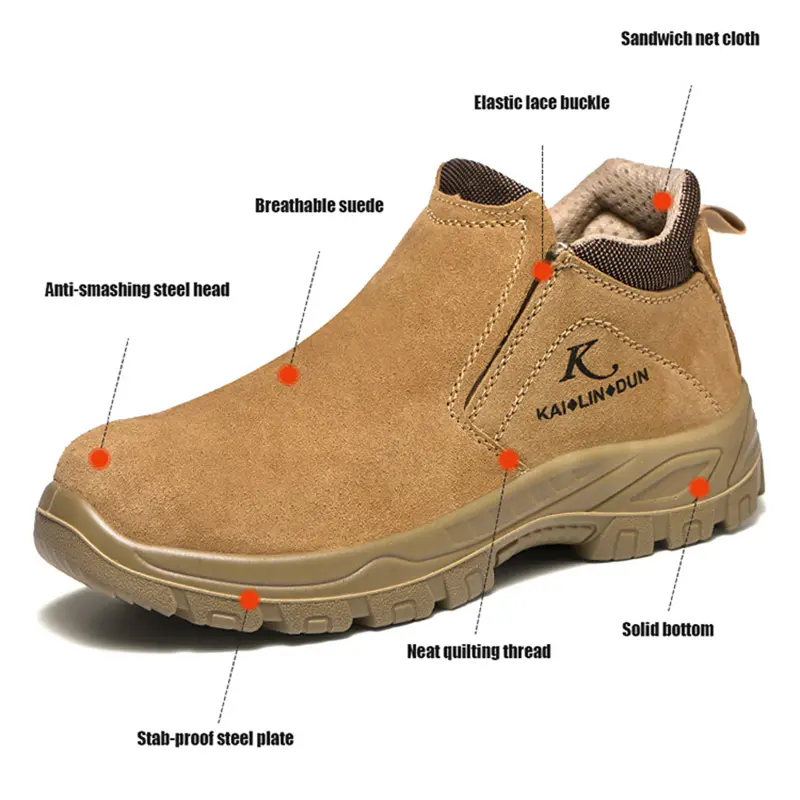 Protect Work Shoes Men Comfortable Anti Scald Anti-smashing Puncture Anti Slip Abrasion Resistant  Lightweight Safety Shoes