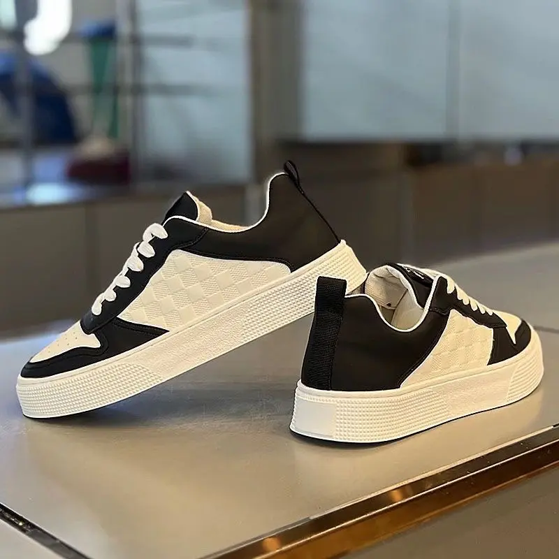 Oulylan 2025 Summer Breathable White Shoes For Men Trendy and Versatile Thick Soled Sports Shoes