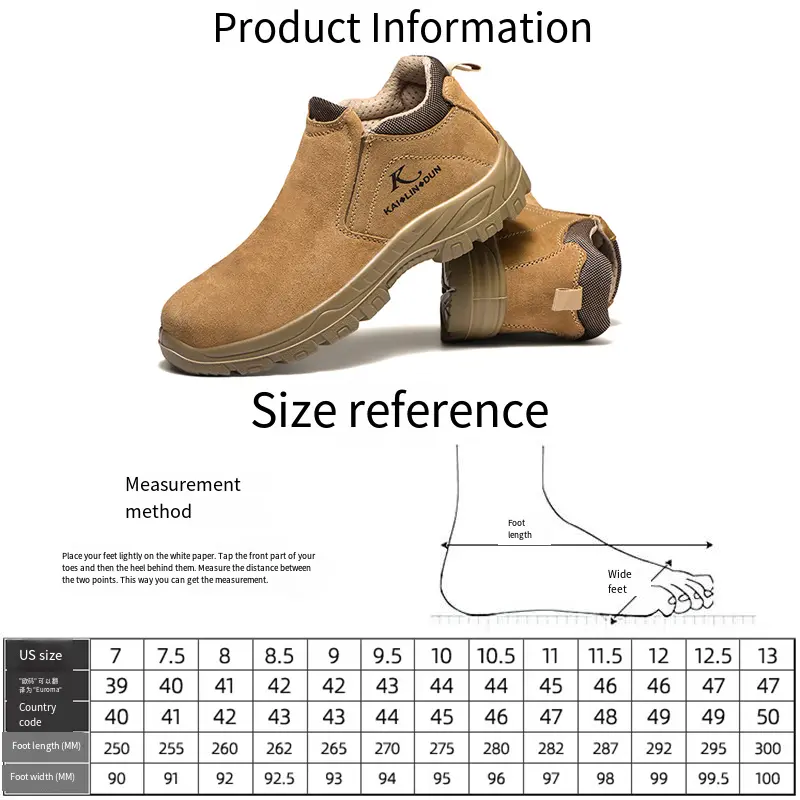 Protect Work Shoes Men Comfortable Anti Scald Anti-smashing Puncture Anti Slip Abrasion Resistant  Lightweight Safety Shoes