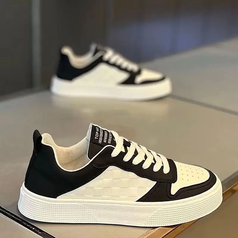 Oulylan 2025 Summer Breathable White Shoes For Men Trendy and Versatile Thick Soled Sports Shoes