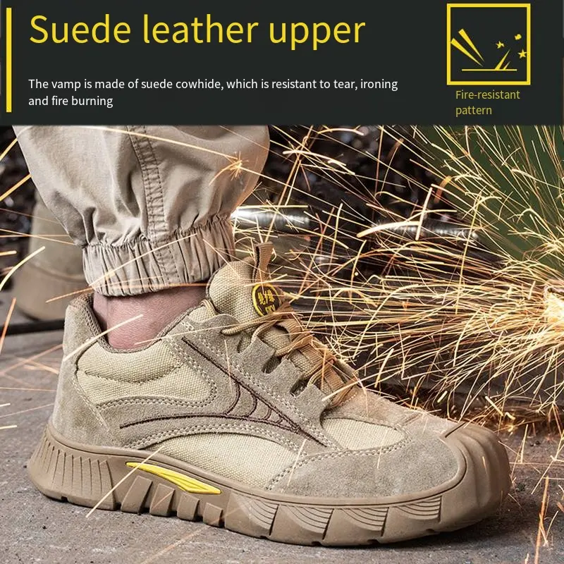 Wear-resistant Anti Slip Work Shoes Breathable Anti-Smashing Stabbing Low Top Thick Soled Electrical Isolation Safety Shoes