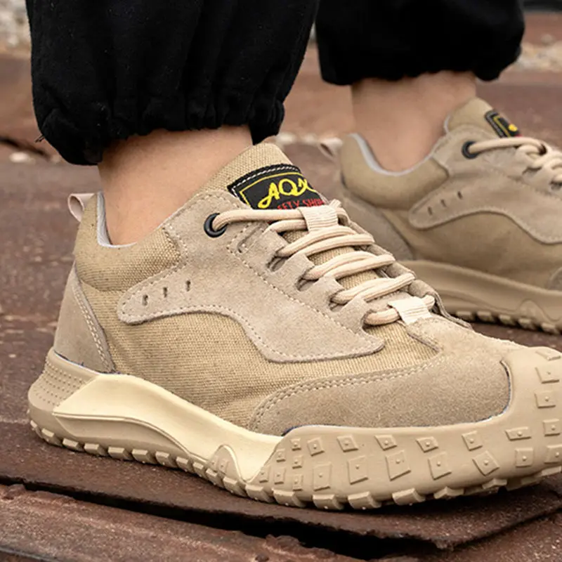 Foldable Resistance Men Protective Shoes Rubber Outsole Safety Shoe Summer Leisure Workshoes Anti Puncture Labor Sportshoes