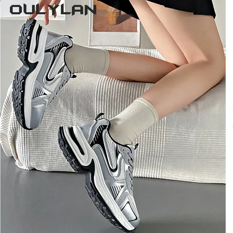 NEW Fitness Vulcanize Shoes Thick Sole Shoes Female Sports Running Shoes Women's Luxary Chunky Sneakers Spring Casual Ladies