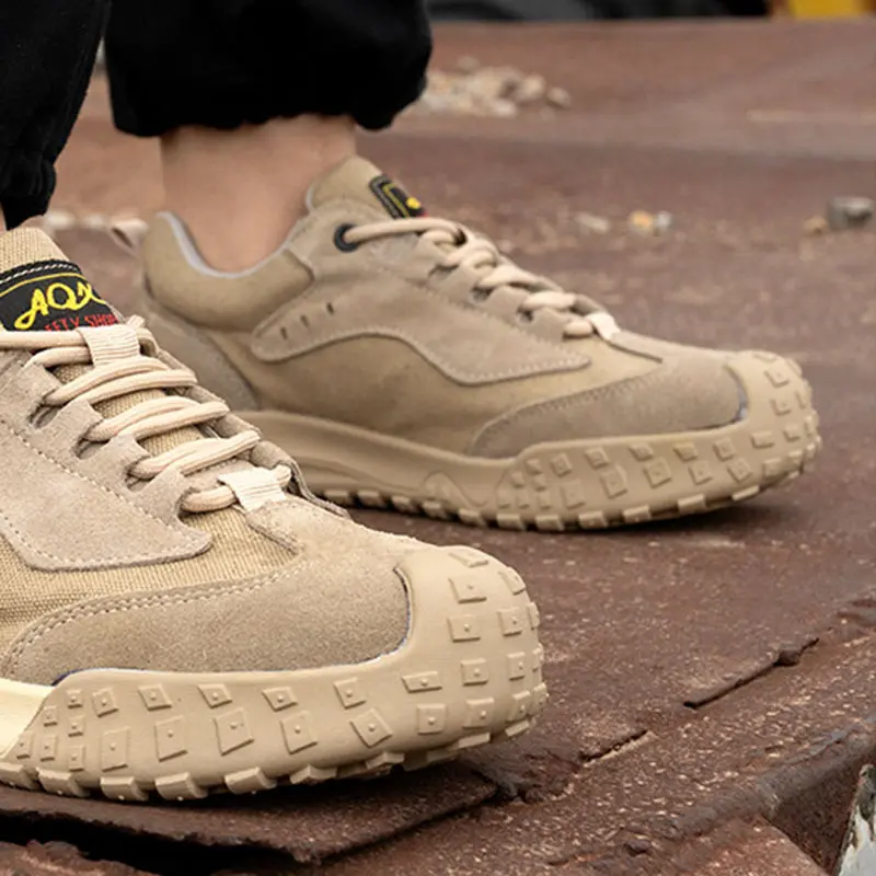 Foldable Resistance Men Protective Shoes Rubber Outsole Safety Shoe Summer Leisure Workshoes Anti Puncture Labor Sportshoes