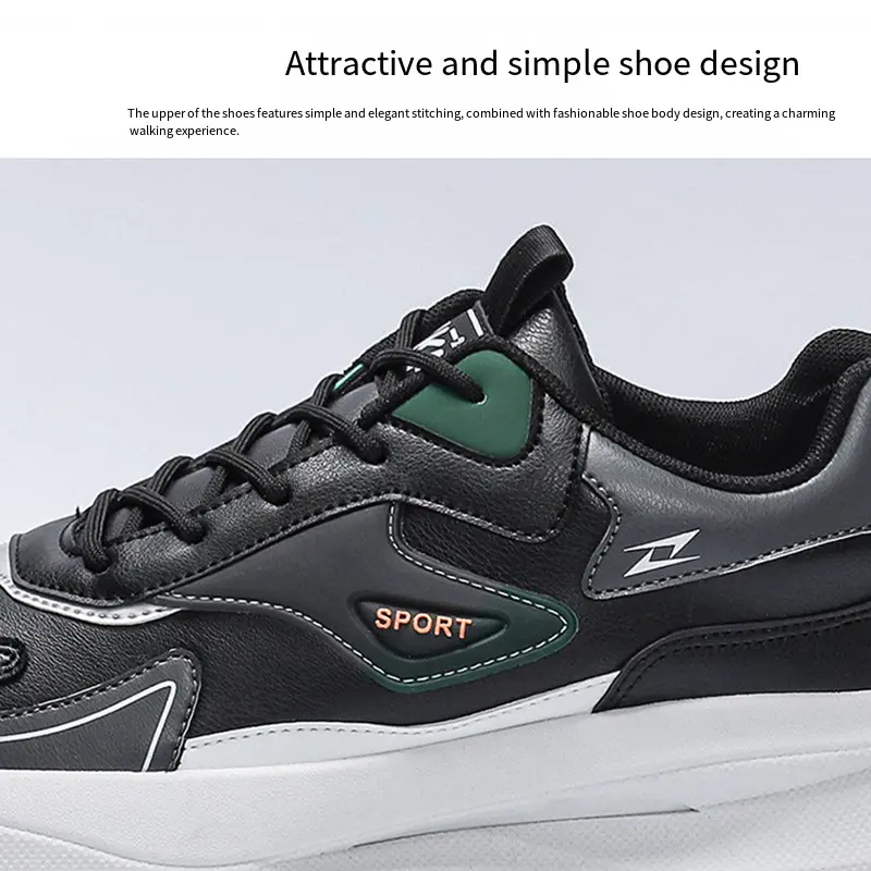 Outdoor Casual Sports Shoes Men Comfortable Breathable Lightweight Prevent Slipping Soft Sole Trendy Versatile Running Sneaker