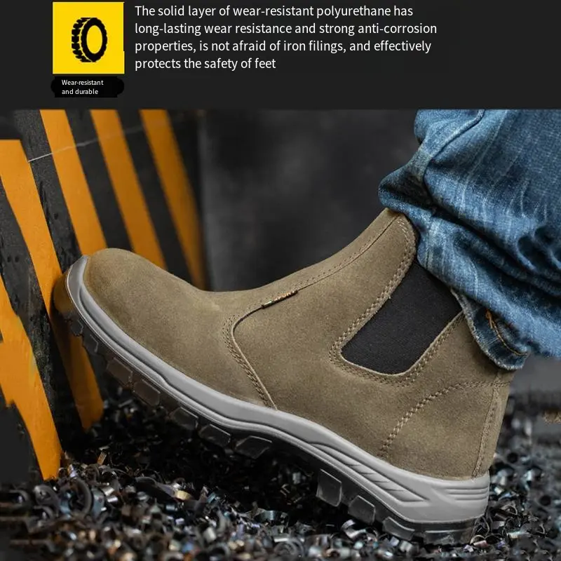 Breathable Work Shoes Men Lightweight Comfortable Puncture-Proof Spark Proof Wear-resistant Anti-slip Protect Safety Shoes