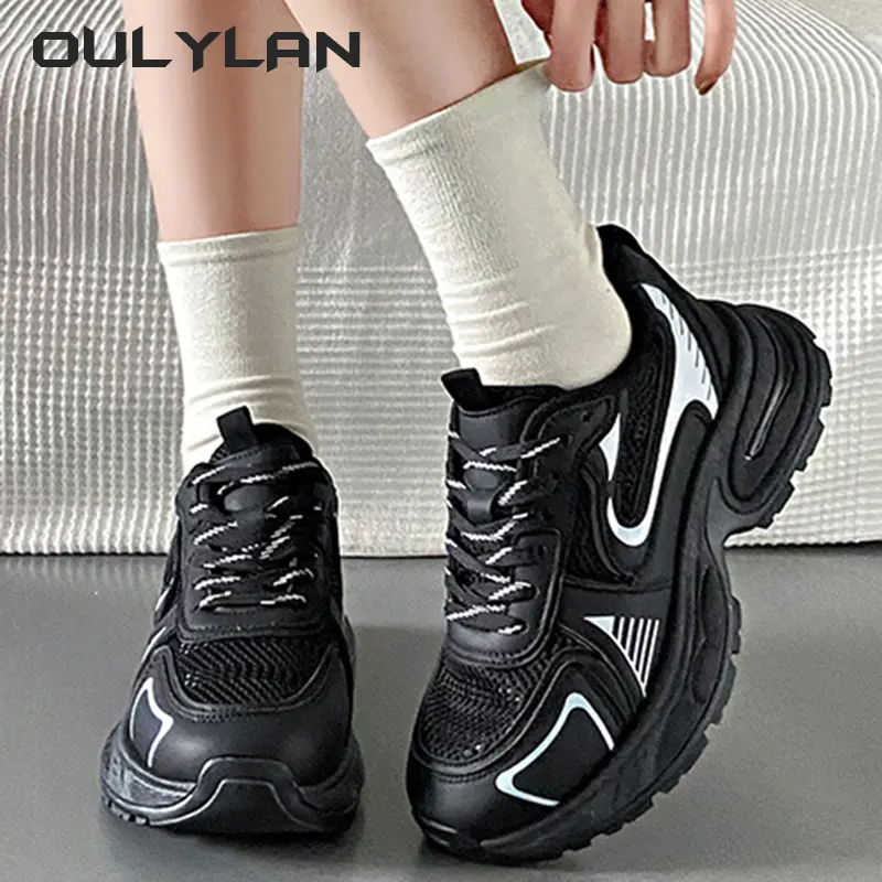 NEW Fitness Vulcanize Shoes Thick Sole Shoes Female Sports Running Shoes Women's Luxary Chunky Sneakers Spring Casual Ladies
