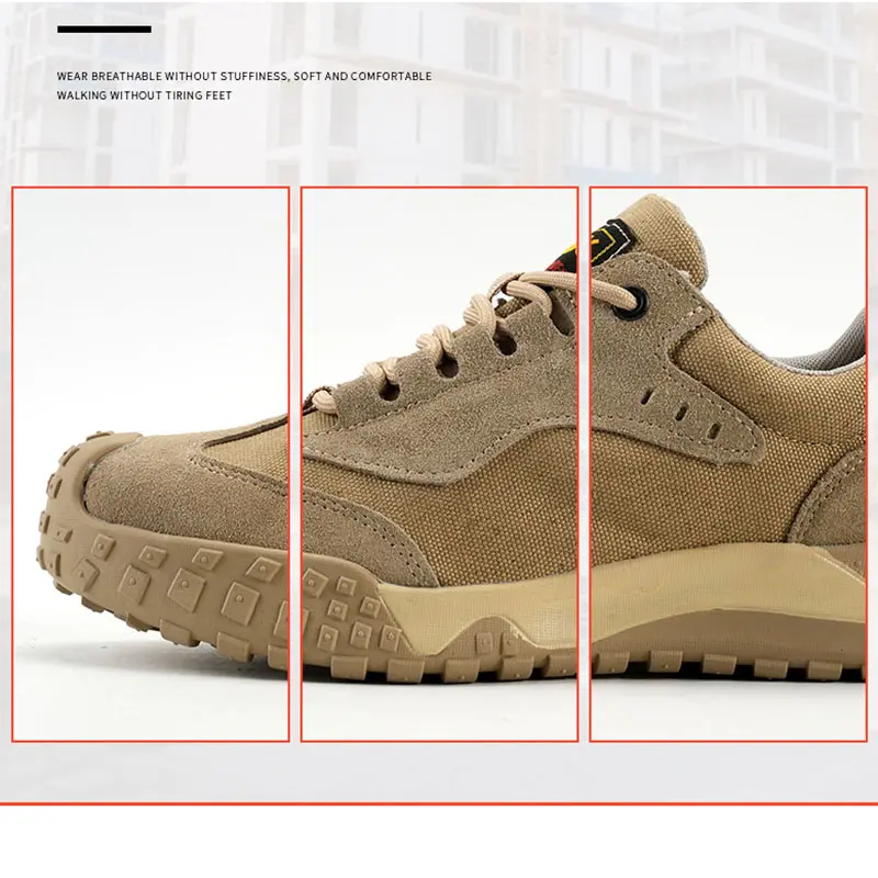 Foldable Resistance Men Protective Shoes Rubber Outsole Safety Shoe Summer Leisure Workshoes Anti Puncture Labor Sportshoes
