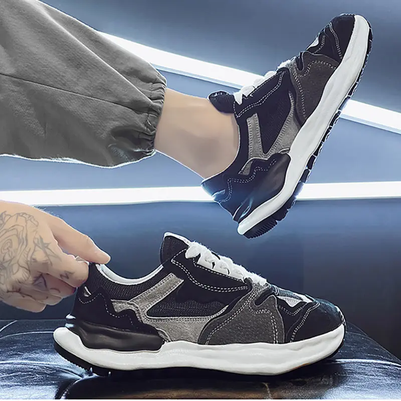 Men's Four Seasons Sports Running Shoes  Flat Shoes for Youth Men Casual Lace Up Sneakers Fashion High-quality Mesh  Shoes
