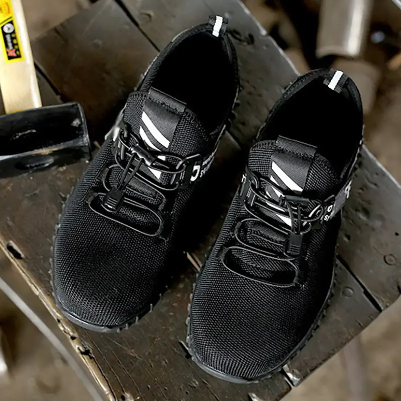Anti-Slip Work Shoes Men Anti-Smashing Anti-Piercing Steel Head Comfortable Breathable Wear-Resistant Labor Shoes