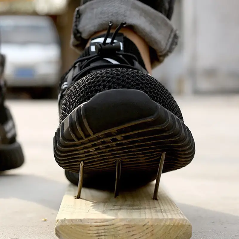 Anti-Slip Work Shoes Men Anti-Smashing Anti-Piercing Steel Head Comfortable Breathable Wear-Resistant Labor Shoes