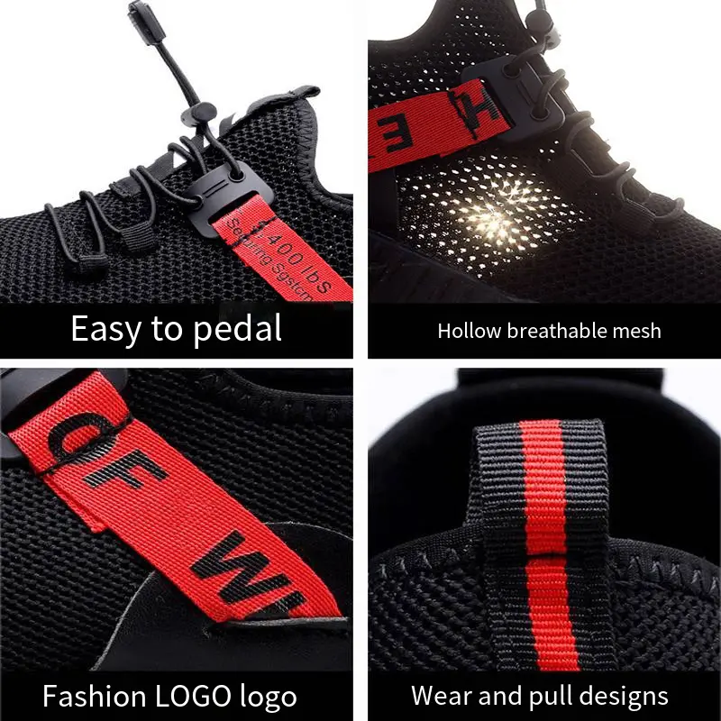 Anti-Slip Work Shoes Men Anti-Smashing Anti-Piercing Steel Head Comfortable Breathable Wear-Resistant Labor Shoes