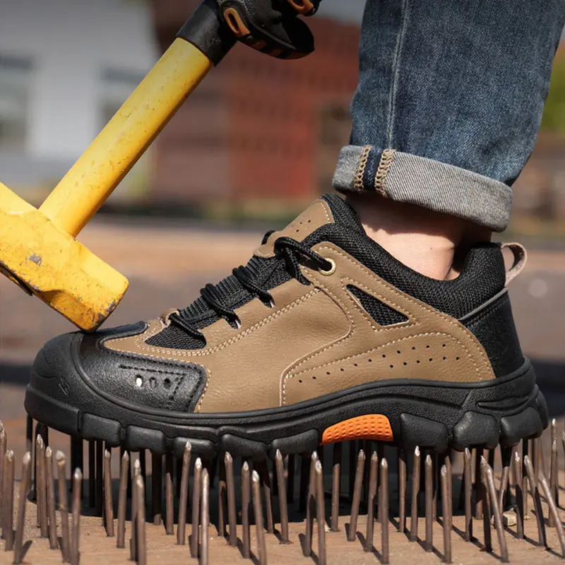 Puncture Resistant Men Protective Shoes Rubber Outsole Sportshoe Outdoor Labor Climbing Workshoes Anti Splash Scald Safety Shoe