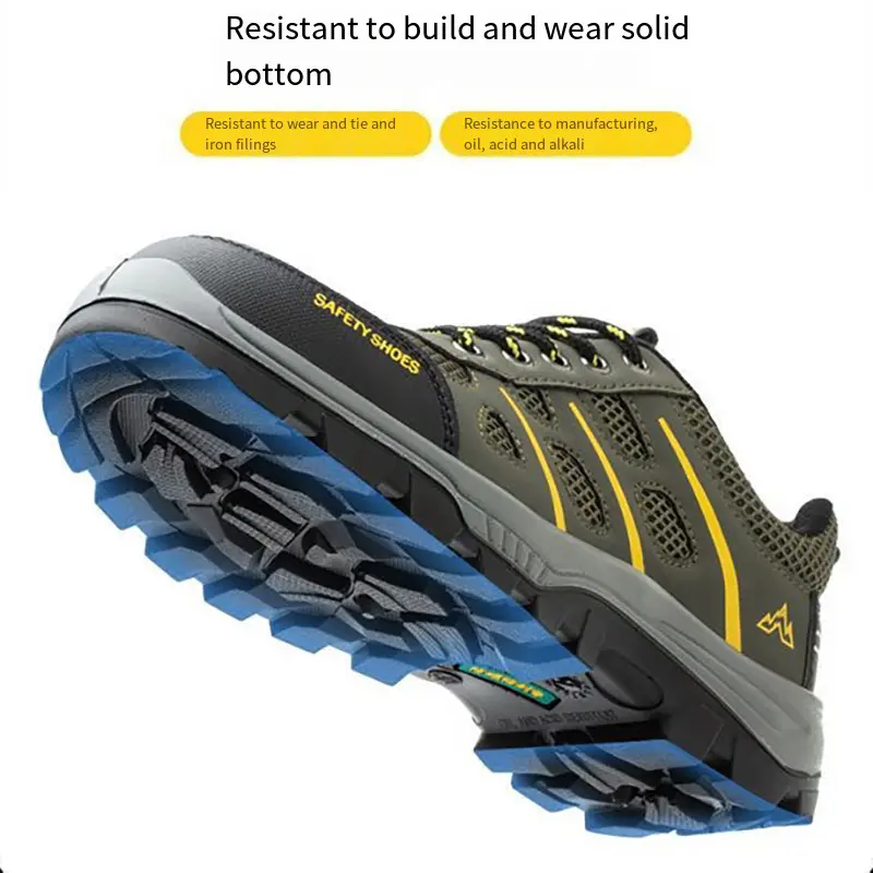 Anti Slip Wear-resistant Safety Shoes Men Smash-proof Stab-proof Light Breathable Steel Toe High Quality Work Shoes