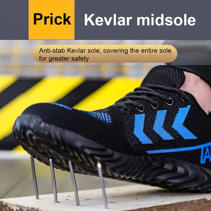 High Quality Safty Shoes Men Anti-smashing Puncture Anti Slip Abrasion Resistant Folding-resistant Soft Sole Work Shose