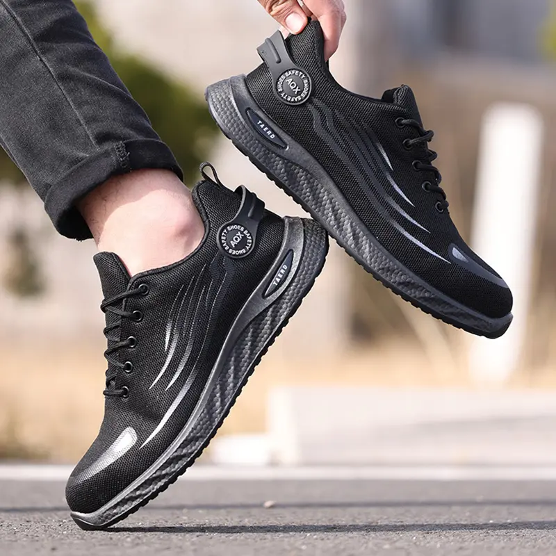 Protect Work Shoes Men Anti-smashing Puncture Steel-headed Anti Slip Abrasion Resistant Breathable Lightweight Safety Shoes