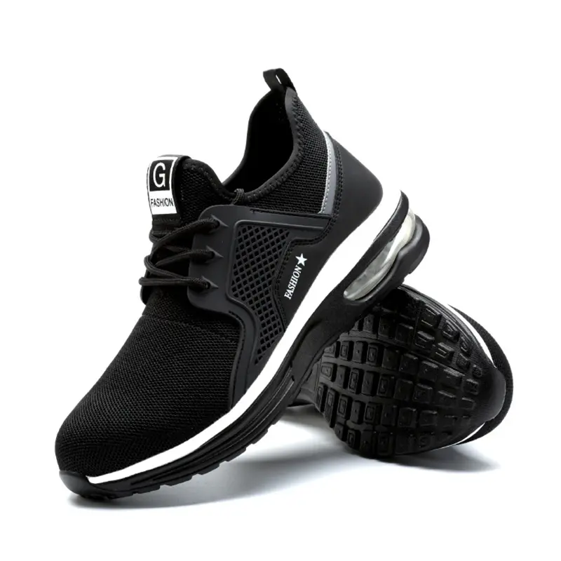 Steel Toe Anti-smashing Puncture Protect Safty Shoes Men Anti Slip Abrasion Resistant Air Cushion Sole Work Shose