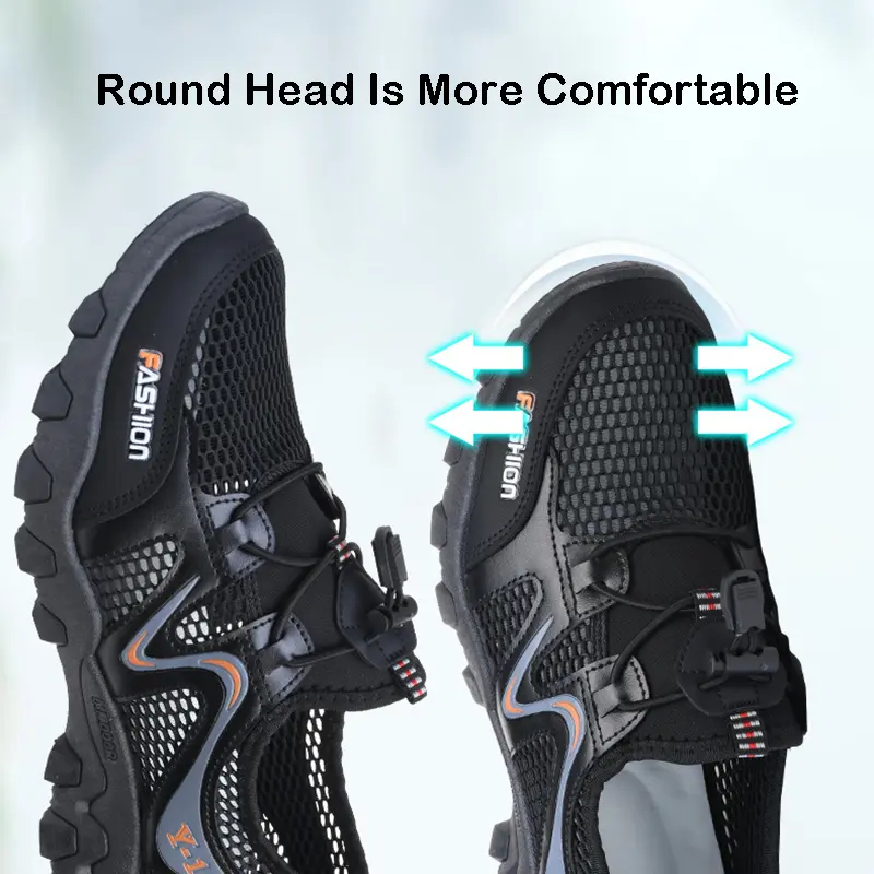 Oulylan Fishing Wading Shoes for Men Summer Outdoor Anti Slip Mesh Trekking Hiking Sneakers Men's Lightweight Rubber Shoes