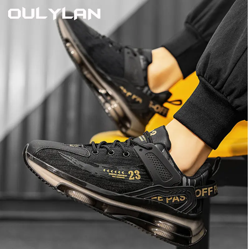 Running Shoes Spring Summer Fashion Air Cushioned Trendy Student Men's Shoes Sports Men Sneakers Casual High Top Round Toe Shoes