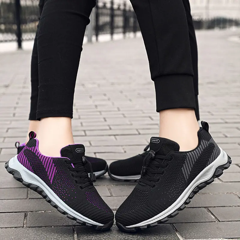Oulylan Men Comfortable Soft Soled Sneakers New Mesh Breathable Flat Sports Shoes 2025 Practical Casual Female Walking Footwear