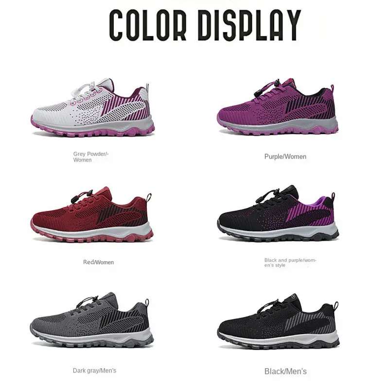 Oulylan Men Comfortable Soft Soled Sneakers New Mesh Breathable Flat Sports Shoes 2025 Practical Casual Female Walking Footwear