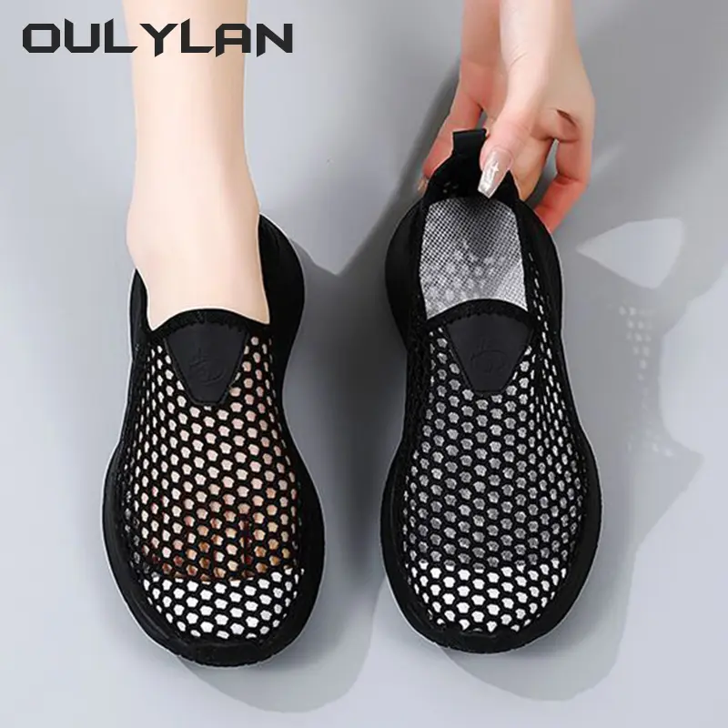 Women's Shoes Sneakers Lightweight Shoe Thin Mesh Casual Shoes Summer Breathable Soft Soled Beach Creek Tracing Shoes